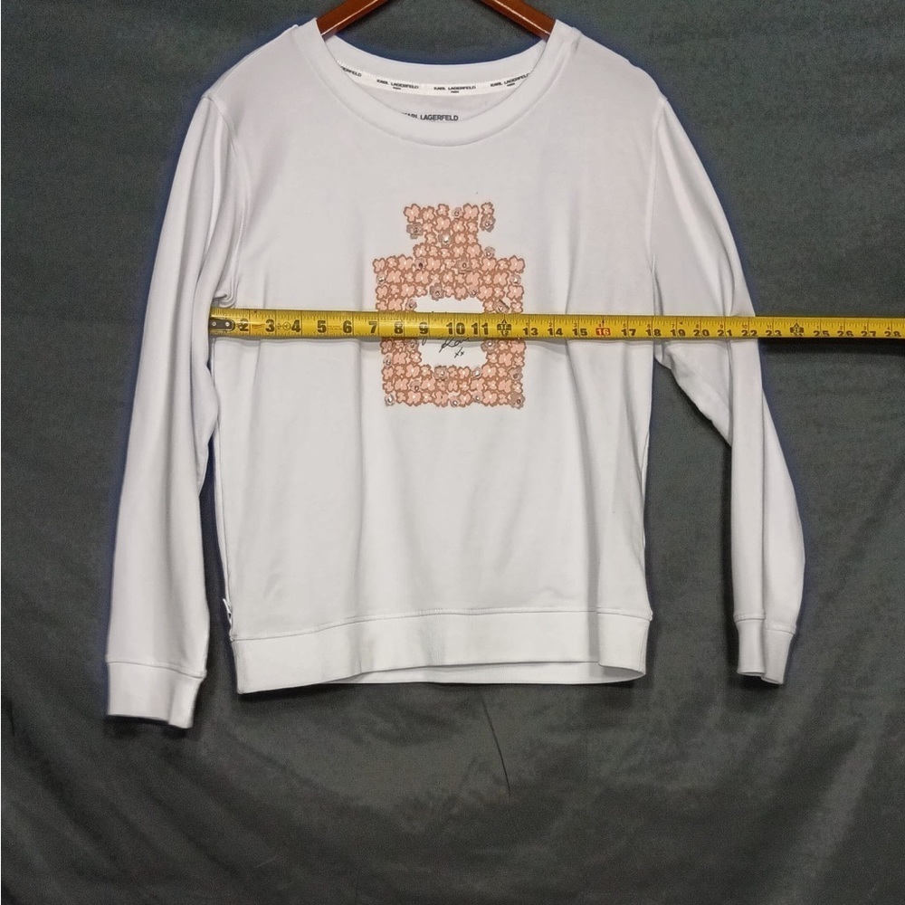 Karl lagerfield White Sweatshirt with Floral Perfum brand new w out tags size M - Picture 6 of 13